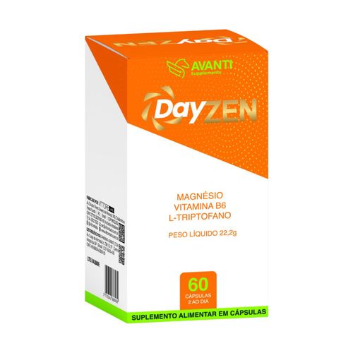 DayZen Calmante - Ltriptofano 25mg + Magnésio 65mg + Vitamina B6 1,3mg 60 Cápsulas - Avanti Supplements DayZen Calmante - Ltriptofano 25mg + Magnésio 65mg + Vitamina B6 1,3mg 60 Cápsulas - Avanti Supplements