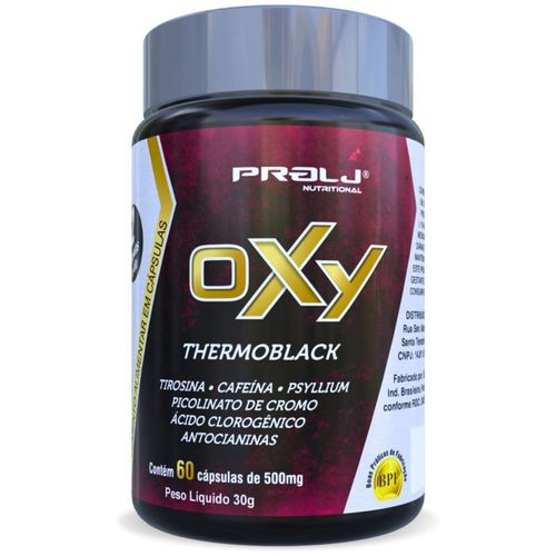 Oxy Thermoblack Termogênico 1000mg na porção 60 cápsulas | Prolj Nutritional OXY THERMOBLACK 60 CAPSULAS