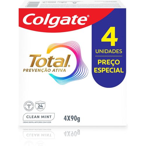 Kit Creme Dental Colgate Total - Clean Mint - 4 Unidades 90g