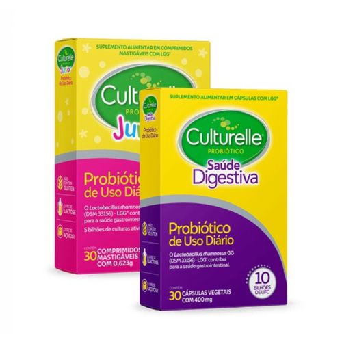 Kit Suplemento Alimentar Culturelle Jr 30cpr + Culturelle SD 30cps Kit Suplemento Alimentar Culturelle Jr 30cpr + Culturelle SD 30cps