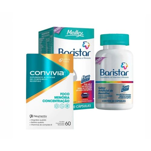 Kit Suplemento Alimentar Baristar 100cps + Convivia 60cpr Kit Suplemento Alimentar Baristar 100cps + Convivia 60cpr