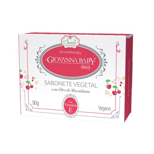 Kit c/9 Sabonete Giovanna Baby Vegetal Retangular 90g Cherry