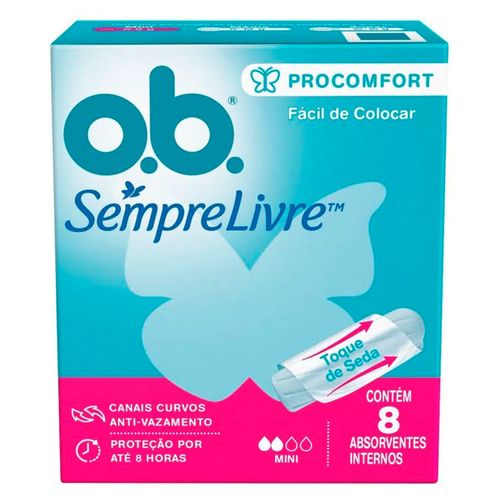 Kit c/9 Absorvente Interno O.B Mini Procomfort 8 Unidades