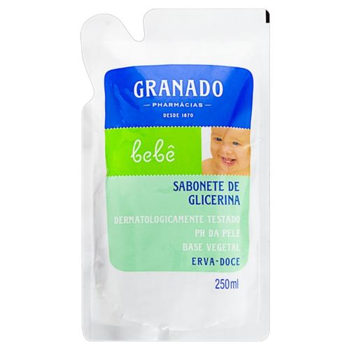 Kit c/4 Sabonete Líquido Infantil Granado Bebê Refil 250ml Erva Doce