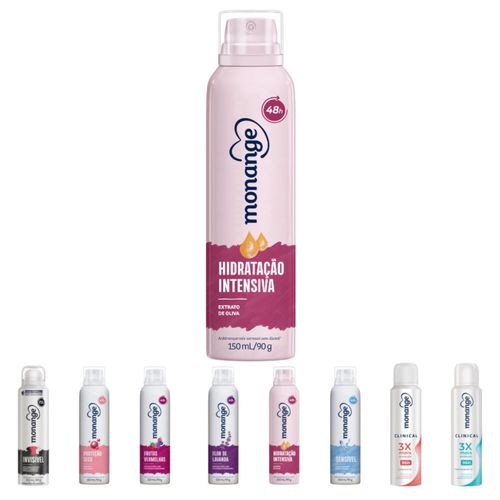 Kit c/2 Unidades de Desodorante Monange Aero Hidratação Intensiva 150ml