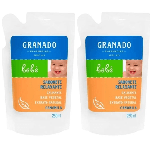 Kit c/2 Sabonetes Líquido Infantil Granado Bebê Refil 250ml Camomila