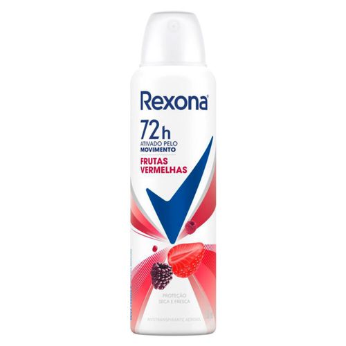 Kit c/4 Unidades de Desodorante Antitranspirante Aerosol Rexona Frutas Vermelhas 72 horas 150ml