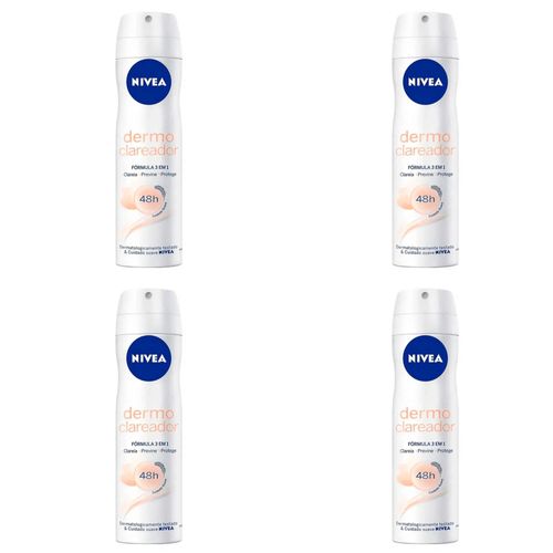 Kit c/4 Unidades de Desodorante Aerosol Nivea Dermo Clareador 150ml