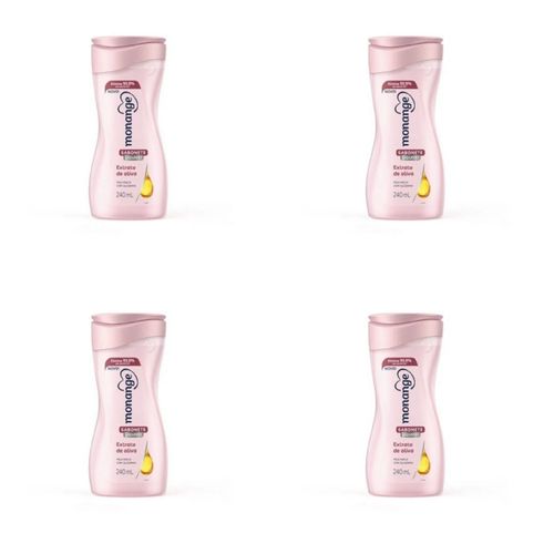 Kit c/4 Sabonetes Liquido Monange 240ml Extrato Olivia