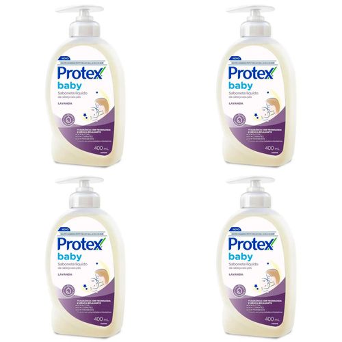 Kit c/4 Sabonetes Líquido Protex Baby Lavanda 400ml