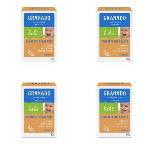 Kit c/4 Sabonetes Infantil Granado Bebê 90g Camomila