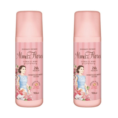 Kit c/2 Unidades de Desodorante Spray Alma De Flores 90ml Jasmim