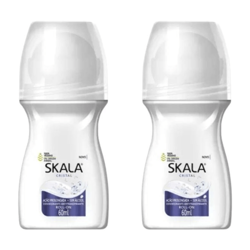 Kit c/2 Unidades de Desodorante Rollon Skala 60ml Cristal