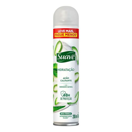Kit c/2 Unidades de Desodorante Antitranspirante Aerossol Hidratação 200ml Suave
