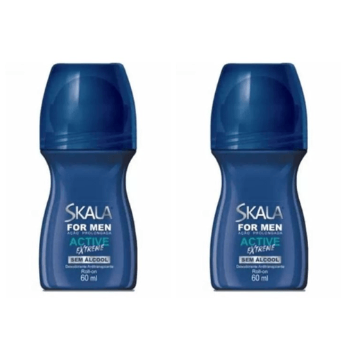 Kit c/2 Unidades de Desodorante Rollon Skala 60ml For Men Active