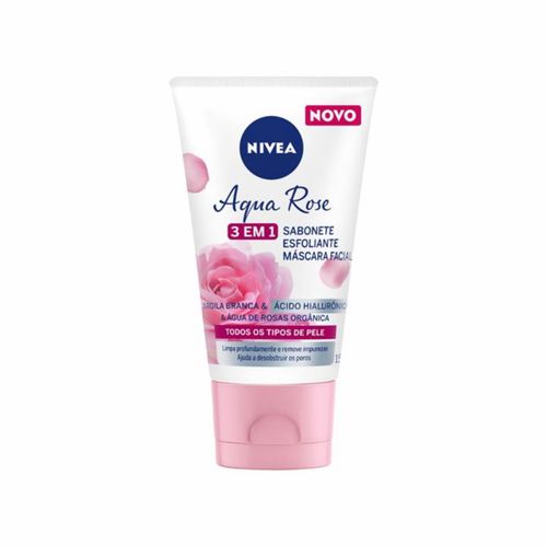 Kit c/2 Sabonete Facial Nivea Esfoliante E Máscara 3 Em1 Aqua Rose 150ml