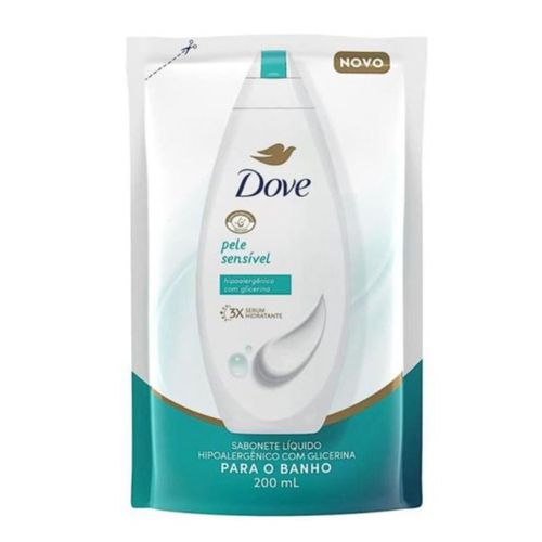 Kit c/2 Sabonete Líquido Dove Refil 200ml Pele Sensível
