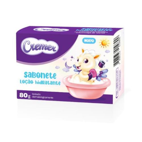 Kit c/2 Sabonete infantil barra loção hidratante cremer 80g