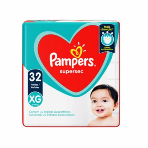 Kit 2 Fraldas Pampers Ss Mega Xg 32 Unidades cada