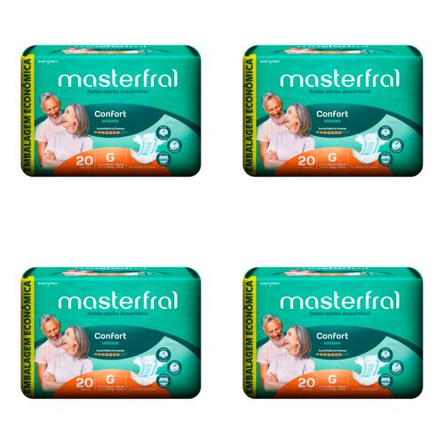 Kit 4 Fraldas Masterfral Confort Eco G c/20 Unidades cada