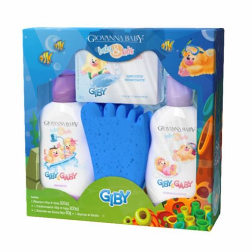 Kit Giovanna Baby Hora Do Banho Azul Giby