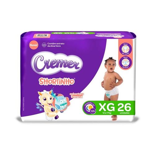 Fralda Descartável Cremer Shortinho Jumbo Xg 26 Unidades