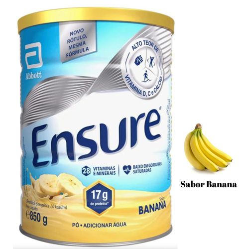 Ensure Banana 850g suplemento idoso e senior Abbott Banana Ensure Banana 850g suplemento idoso e senior Abbott Banana