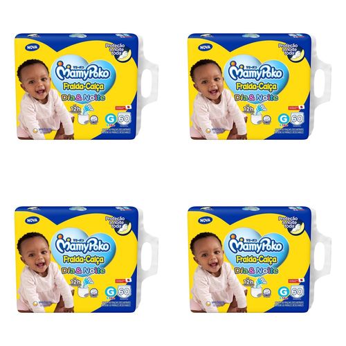 Kit 4 Fraldas Calça Giga Dia&Noite MamyPoko 