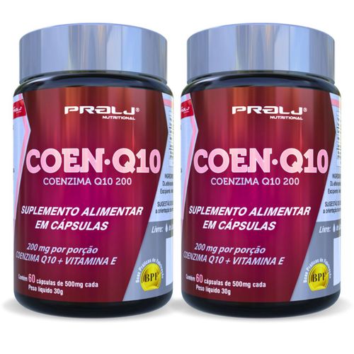 Kit 2 Coen-Q10 + Vit E 200mg 60 Cápsulas Prolj Nutritional Kit 2 Coen-Q10 + Vit E 200mg 60 Cápsulas Prolj Nutritional
