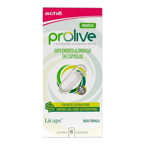 Suplemento Alimentar Prolive 1.000.000Ufc 6 Cápsulas