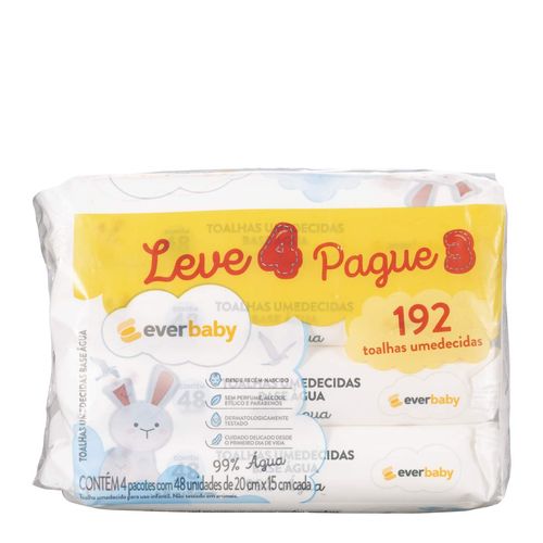 884545---Toalhas-Umedecidas-Ever-Baby-98-Agua-4-Pacotes-48-Unidades-1 884545---Toalhas-Umedecidas-Ever-Baby-98-Agua-4-Pacotes-48-Unidades-1