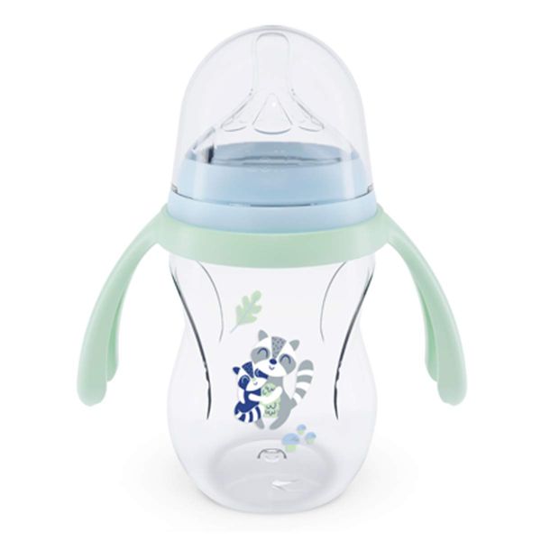 Mamadeira Lolly Kinddy Nature com Alça 2m+ Verde 250ml