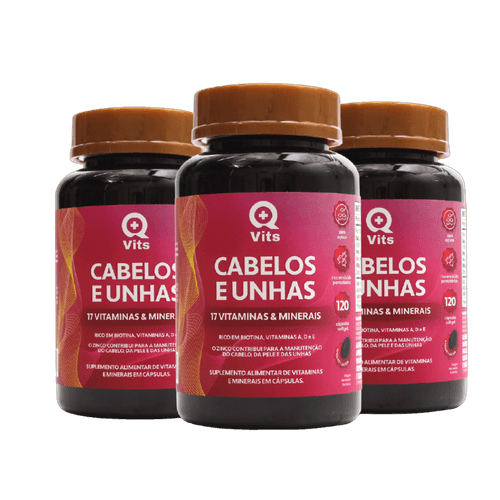 KIT CABELOS E UNHAS Q+VITS 90 CAPSULAS