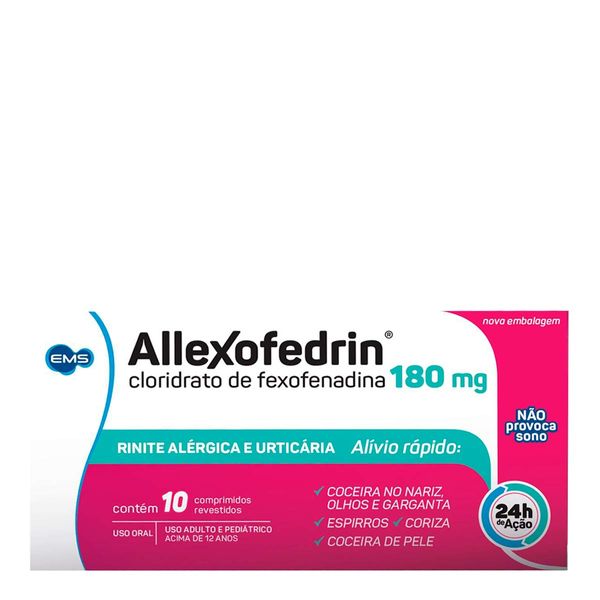 Antialérgico Allexofedrin 180mg 10 Comprimidos