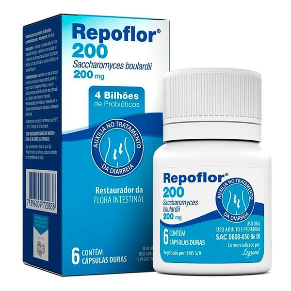 Probiótico Repoflor 200mg 6 Cápsulas