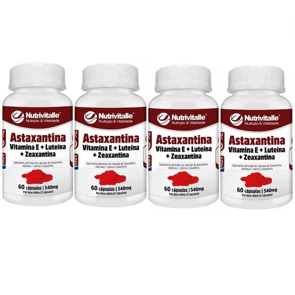 KIT 04 ASTAXANTINA + VIT. E + LUTEINA + ZEAXANTINA 60CAPS NUTRIVITALLE
