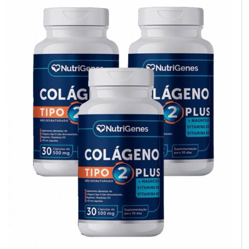 3x Colágeno Tipo2 Plus + Vit D 3 + Vit K2 + Magnésio 3x Colágeno Tipo2 Plus + Vit D 3 + Vit K2 + Magnésio
