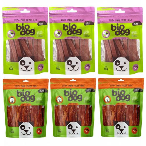 3x Strips Frango + 3x Sensitive Cordeiro com Pato - Bio Dog