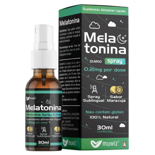 MELATONINA SPRAY SUBLINGUAL SABOR MARACUJÁ 30ML - MUWIZ MELATONINA SPRAY SUBLINGUAL SABOR MARACUJÁ 30ML - MUWIZ