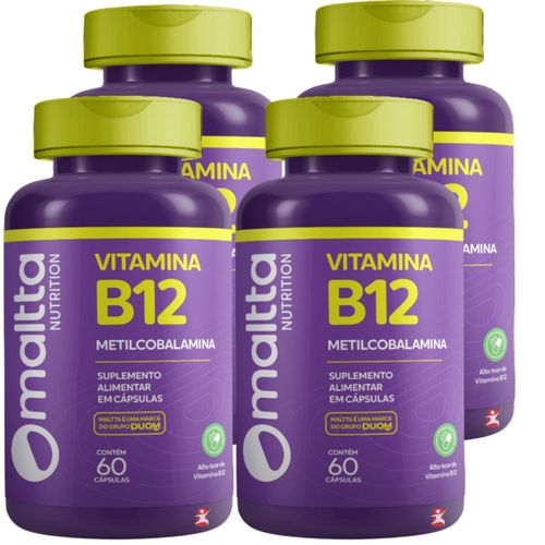 KIT 4 VITAMINA B12 METILCOBALAMINA ALTO TEOR 1 CÁPSULA AO DIA 60 CÁP VEGETARIANAS CADA – TOTAL: 240 – MALTTA NUTRITION KIT 4 VITAMINA B12 METILCOBALAMINA ALTO TEOR 1 CÁPSULA AO DIA 60 CÁP VEGETARIANAS CADA – TOTAL: 240 – MALTTA NUTRITION