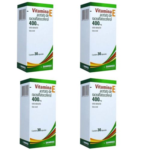 Vitamina E 400Mg 30 Caps Sandoz Kit Com 4