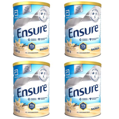 Ensure Baunilha 850g suplemento alimentar Kit 4 Ensure Baunilha 850g suplemento alimentar Kit 4