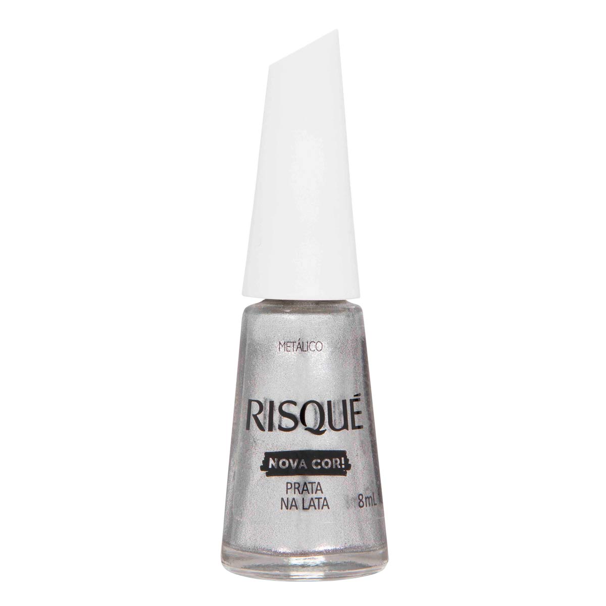 Esmalte Risqué Metálico Prata na Lata 8ml