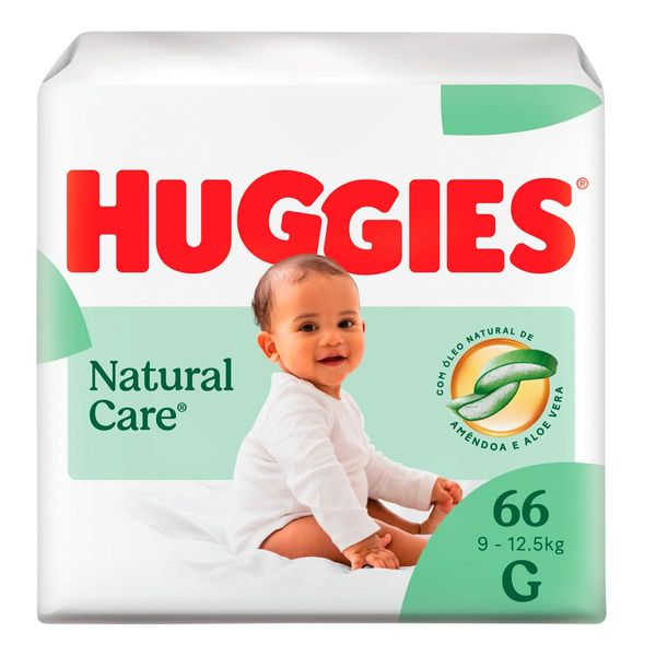 Fralda Descartável Huggies Premium Natural Care G 66 Unidades