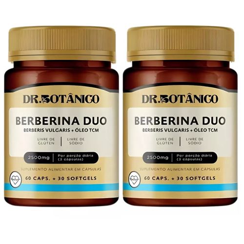 KIT 02 BERBERINA DUO 2500MG 60 CAPS 30 SOFT - DR. BOTÂNICO