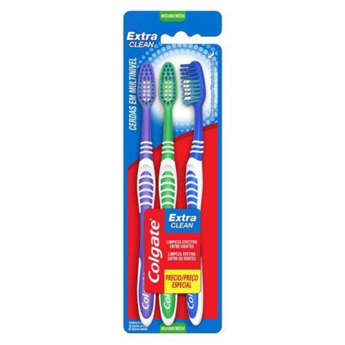 Escova Dental Colgate Extra Clean c/3 Unidades Escova Dental Colgate Extra Clean c/3 Unidades