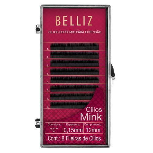 Cilios Belliz Para Alongamento Mink C 015 12Mm