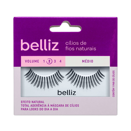 Cílios Belliz Naturais Vol. 2 Médio - 106 Ref. 2625 Cílios Belliz Naturais Vol. 2 Médio - 106 Ref. 2625