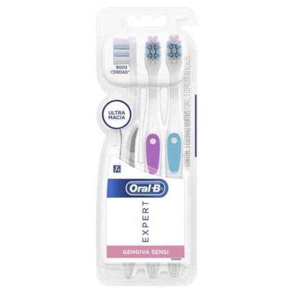 Escova Expert Sensitive Oral-B Simples c/3 Unidades