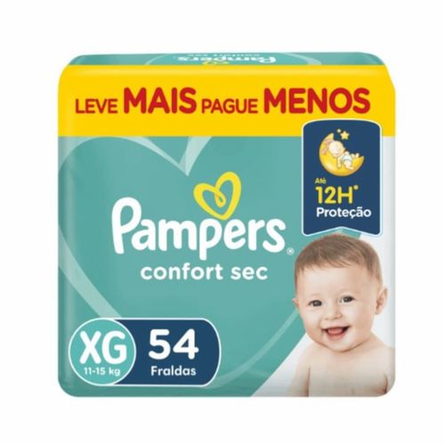 Fraldas Pampers Confort Sec Xg 54 Unidades Fraldas Pampers Confort Sec Xg 54 Unidades